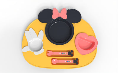 Mickey Mouse baby silicone children's dinnerware with anti-drop function