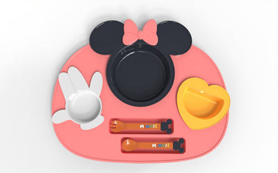 Mickey Mouse baby silicone children's dinnerware with anti-drop function